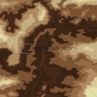 Topographic 3d map natural color