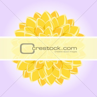 Card with Yellow Flower and place for Text. Vector Illustration