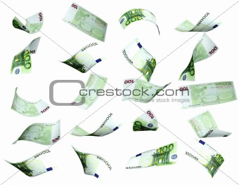 Collection of euro banknotes