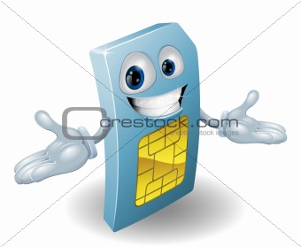 Mobile phone sim card mascot