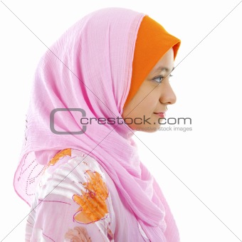 Side view of Muslim woman