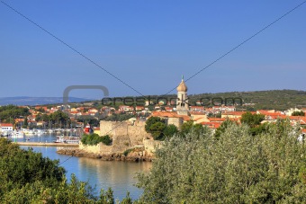 Old adriatic town of Krk waterfront