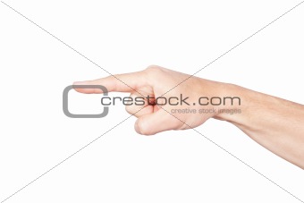 Hand on a white background.