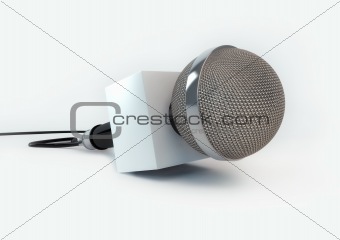 Realistic 3d News Broadcast Microphone