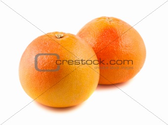 Two ripe grapefruits