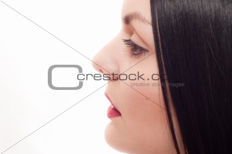 Profile of the young woman