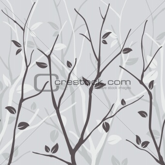 Abstract seamless pattern with leaves