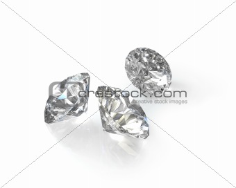 Three round, old european cut diamonds