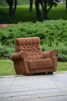 Armchair in the center of the park
