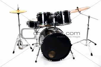 drum set on white - studio shot close up