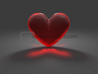 Mysterious red heart with caustic effect