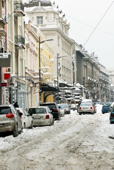 Winter Belgrade street
