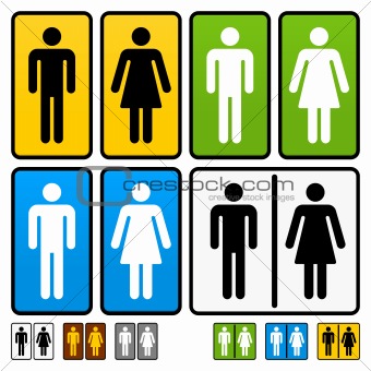 Male and Female Restrooms Vector Sign
