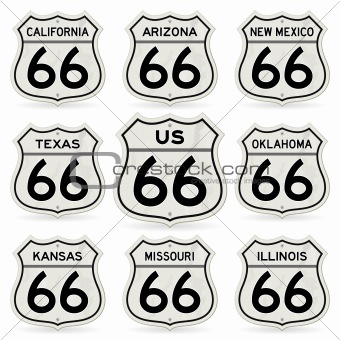Complete Route 66 Signs Collection