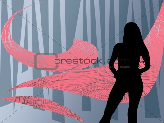 woman on abstract background