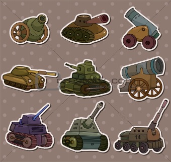 cartoon Tank/Cannon Weapon stickers