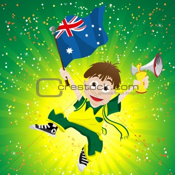 Australia Sport Fan with Flag and Horn