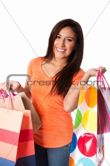 Happy young woman with presents
