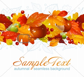 Autumnal seamless horizontal background