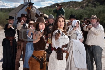 Gunfighters Outside in Old Town