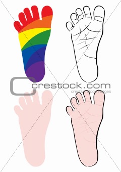 baby feet vector illustrations
