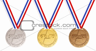 Gold, Silver and Bronze medals