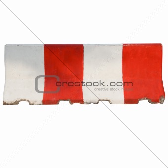 The red and white concrete barriers