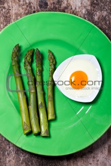 fresh green asparagus in the spring 