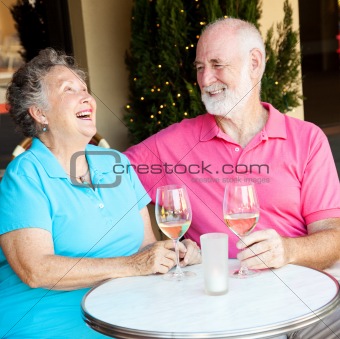 Senior Couple on Date - Laughing