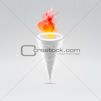 Beautiful white ceramic fire torch