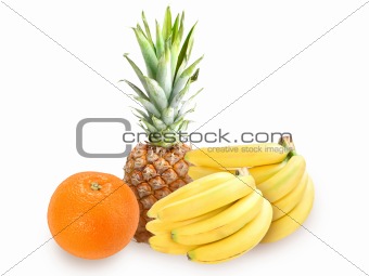 Heap of fresh tropical fruits