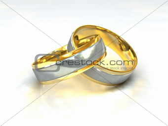 Golden and Platin Wedding Rings