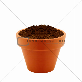 clay pot with Soil