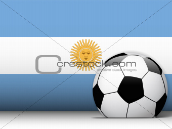 Argentina Soccer Ball with Flag Background