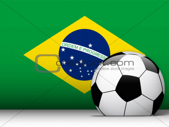 Brazil Soccer Ball with Flag Background