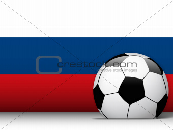 Russia Soccer Ball with Flag Background