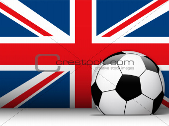 United Kingdom Soccer Ball with Flag Background