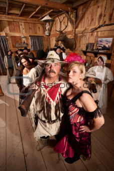 Trapper and Showgirl in Saloon