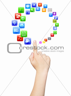 Touching circle of apps
