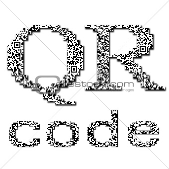 QR code textured text