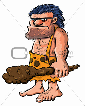 Cartoon caveman with a club.