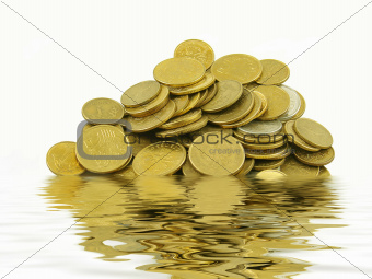 coins in water