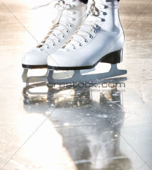 Dramatic natural portrait shot of ice skates