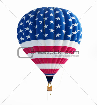 hot air balloon usa isolated on a white background