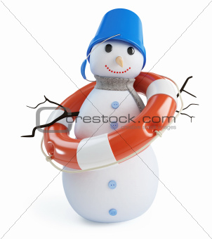 snowmen lifebelt on a white background 