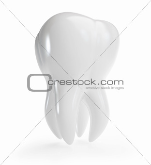 3d tooth on a white background