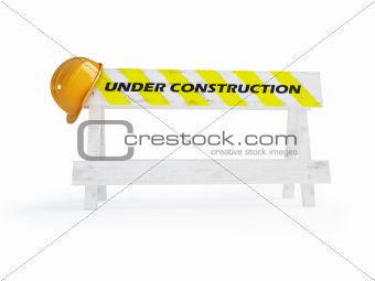 under construction helmet on a white background 