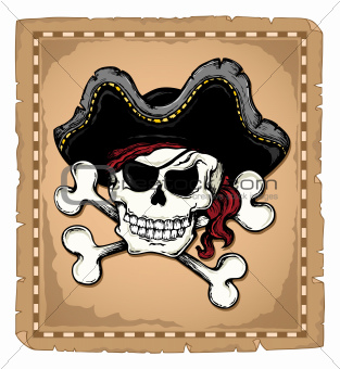Vintage pirate skull theme 2
