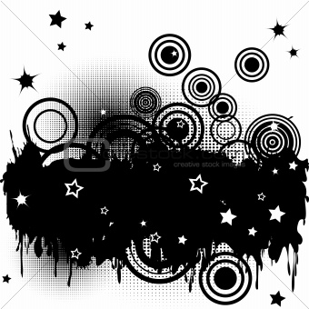 Background with splats, circles and stars