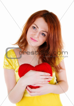 Young woman with valentine's